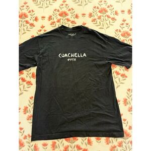 Coachella 2022 FTX Music Festival Graphic T-Shirt Black Mens Medium Flower